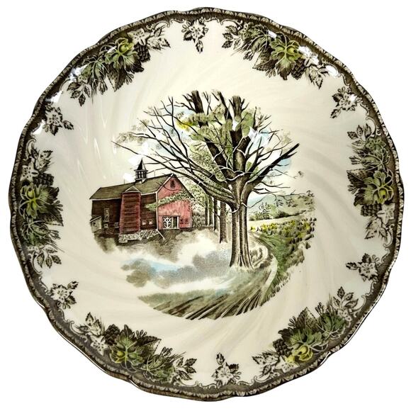 Johnson Bros Friendly Village England Vintage Autumn Mist 8.5" Serving Bowl - Picture 3 of 6